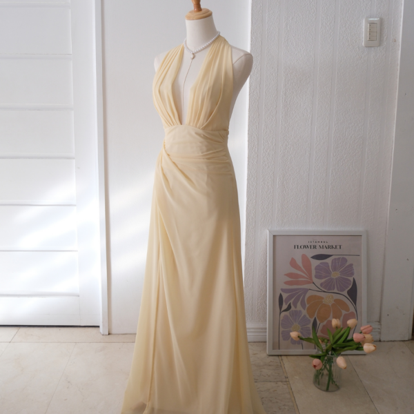 Pre-order: Emma Dress (Pale Yellow)